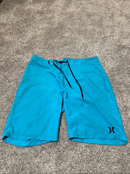 Hurley Other - Waist 31 - Hurley Men’s Bright Teal Boardshorts with Black Drawstring